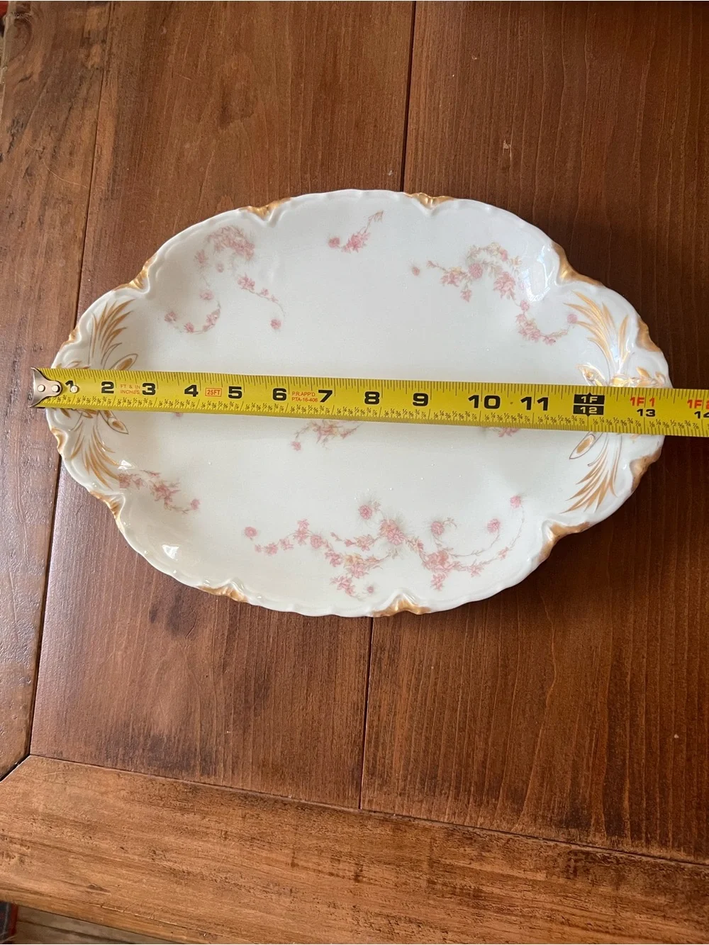 Haviland Limoges Porcelain Schleiger ?525 Pink Gold Floral 13.5” Platter